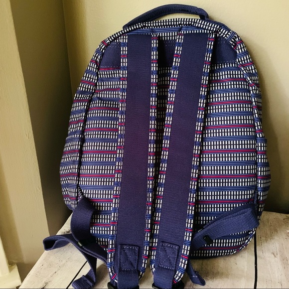Kipling Small Backpack SEOUL Tablet Protection BLUE GEO PRINT - Picture 8 of 8